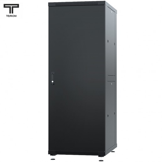 ТЕЛКОМ ТС-37.6.10-ММ.9005М Шкаф напольный 37U 600x1000x1765мм (ШхГхВ) телекоммуникационный 19", передняя дверь металлическая - задняя дверь металлическая, цвет черный (RAL9005М) (5 мест)