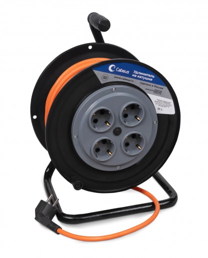 Cabeus EC-C-3.5-G-30 Удлинитель ПВС 3500 Вт 30м на катушке (С/з)