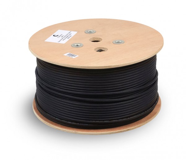 Cabeus UTP-4P-Cat.6a-SOLID-OUT-LSZH-UV Кабель витая пара UTP (U/UTP), категория 6A, 4 пары (23 AWG), одножильный, для внутренней и внешней прокладки, LSZH-UV, (305 м)