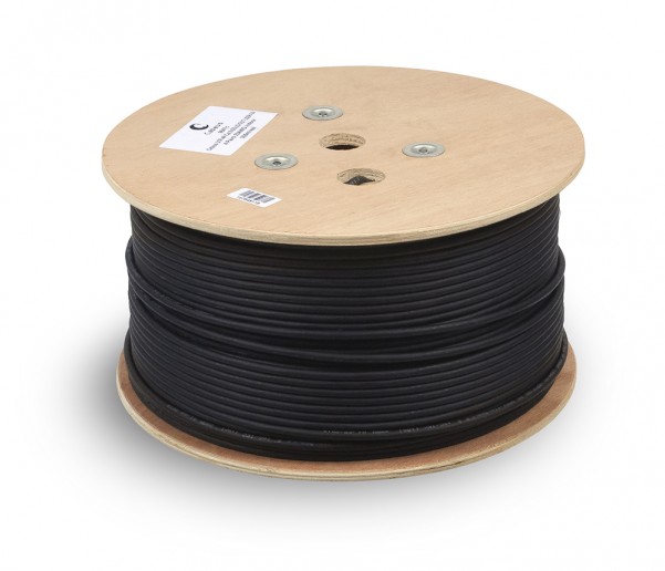 Cabeus FTP-4P-Cat.6-SOLID-OUT-LSZH-UV Кабель витая пара экранированная FTP (F/UTP), категория 6, 4 пары (23 AWG), одножильный, для внутренней и внешней прокладки, LSZH-UV, (305 м)