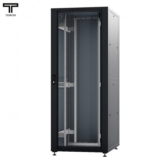 ТЕЛКОМ ТСМ-42.8.10-ПМ.9005М Шкаф напольный 42U 800x1000х1987мм (ШхГхВ) телекоммуникационный 19", передняя дверь перфорированная - задняя дверь металлическая, цвет черный (RAL9005М) (5 мест)