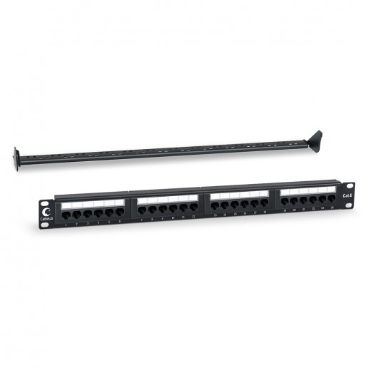 Cabeus PL-24-Cat.6-Dual IDC Патч-панель 19" (1U), 24 порта RJ-45, категория 6, Dual IDC, с задним кабельным организатором