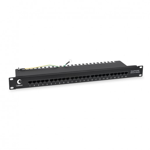 Cabeus PL-25-TEL-Dual IDC Патч-панель 19" (1U), 25 портов RJ-45, Dual IDC (телефонная раскладка)