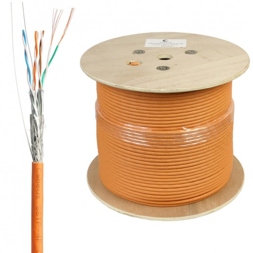 Cabeus SSTP-4P-Cat.7-PATCH-IN-LSZH Кабель экранированная витая пара SSTP (S/FTP), категория 7 (600MHz), 4 пары (26AWG), многожильный (patch), LSZH, нг(А)-HF, (305 м)