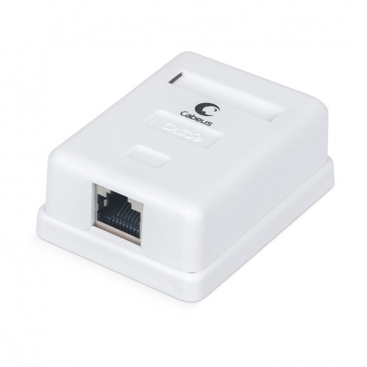 Cabeus WS-8P8C-Cat.5e-SH-1 Розетка компьютерная RJ-45(8P8C), категория 5e, экранированная, одинарная, внешняя, Dual IDC