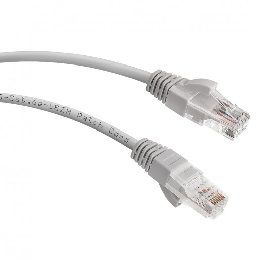 Cabeus PC-UTP-RJ45-Cat.6a-1m-LSZH Патч-корд U/UTP, категория 6а (10G), 2xRJ45/8p8c, неэкранированный, серый, LSZH, 1м