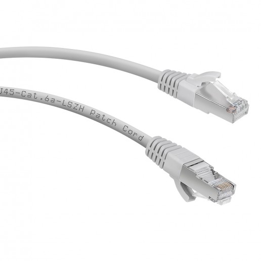 Cabeus PC-SSTP-RJ45-Cat.6a-1m-LSZH Патч-корд S/FTP, категория 6а (10G), 2xRJ45/8p8c, экранированный, серый, LSZH, 1м