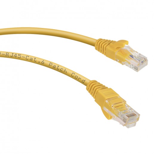 Cabeus PC-UTP-RJ45-Cat.6-0.3m-YL Патч-корд U/UTP, категория 6, 2xRJ45/8p8c, неэкранированный, желтый, PVC, 0.3м