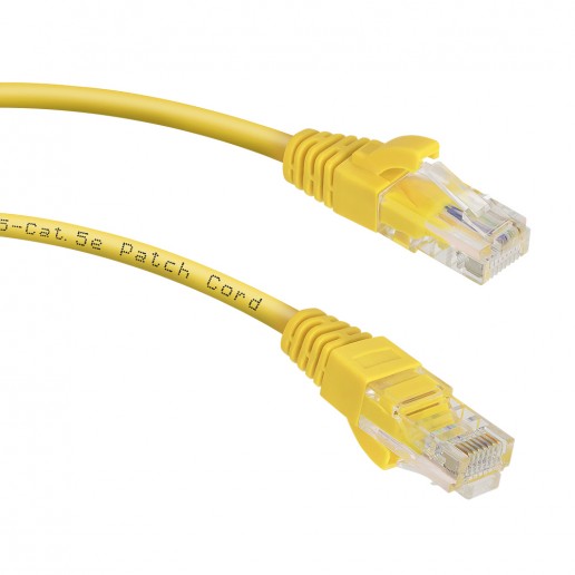 Cabeus PC-UTP-RJ45-Cat.5e-1.5m-YL Патч-корд U/UTP, категория 5е, 2xRJ45/8p8c, неэкранированный, желтый, PVC, 1.5м