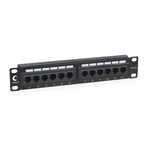 Cabeus PL-12-Cat.5e 10"-Dual IDC Патч-панель 10", установочный размер 236 мм, 12 портов RJ-45, категория 5e, Dual IDC
