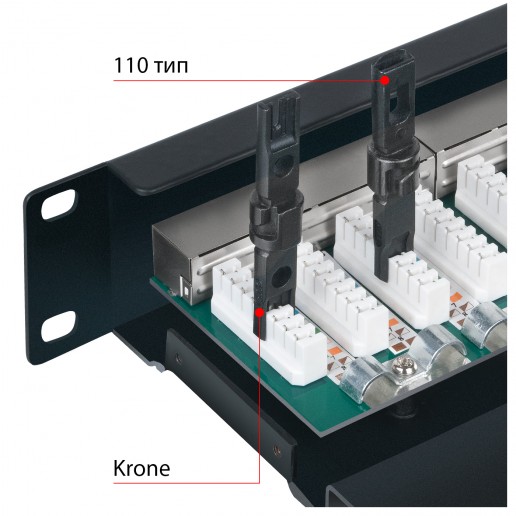 Cabeus PL-12-Cat.6 10"-SH-Dual IDC Патч-панель 10", установочный размер 236 мм, 12 портов RJ-45 полностью экранированная, категория 6, Dual IDC