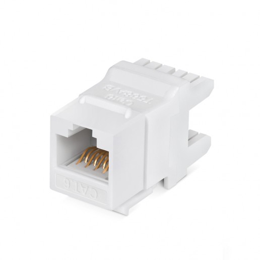 Cabeus KJ-RJ45-Cat.6-180 Degree Вставка Keystone Jack RJ-45(8P8C), 180 градусов, категория 6, Dual IDC (110&Krone type), белая