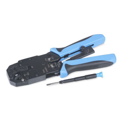 Cabeus HT-2008AR Инструмент обжимной для RJ-45 (8р8с), RJ-11/12 (6р6с, 6р4с, 6р2с), 4р4с, 4р2с, профессиональный, с храповым механизмом