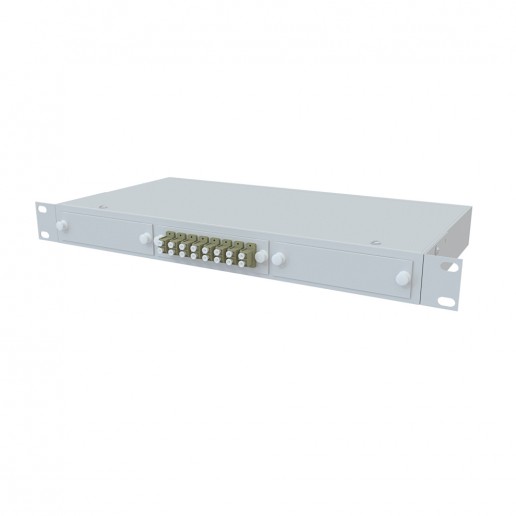 ТЕЛКОМ КСп-19-1U-8-DLC/UPC-OM4-50/125 Кросс оптический 19" стоечный 1U на 8 портов DLC 50/125мкм (OM4) предсобранный (пигтейл LC 50/125 (OM4)-16шт, розетка DLC-8шт, сплайс кассета, КДЗС-16шт)