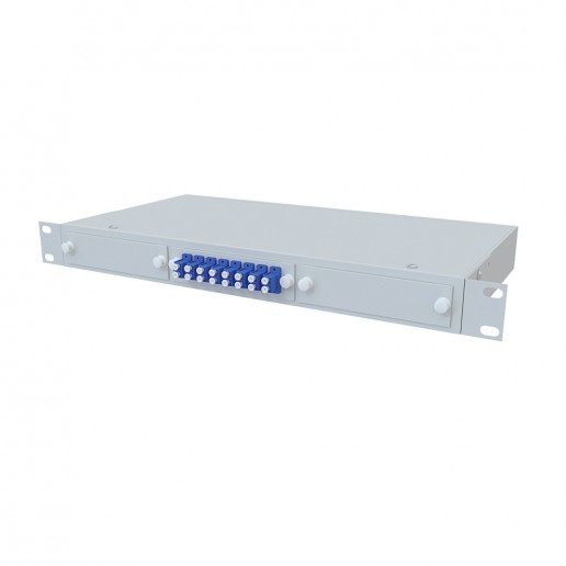 ТЕЛКОМ КСп-19-1U-8-DLC/UPC-9/125 Кросс оптический 19" стоечный 1U на 8 портов LC/UPC duplex 9/125мкм предсобранный (пигтейл LC 9/125-16шт, розетка DLC-8шт, сплайс кассета, КДЗС-16шт)