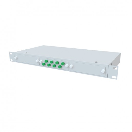 ТЕЛКОМ КСп-19-1U-8-FC/APC-9/125 Кросс оптический 19" стоечный 1U на 8 портов FC/APC 9/125мкм предсобранный (пигтейл FC/APC 9/125-8шт, розетка FC/APC-8шт, сплайс кассета, КДЗС-8шт)