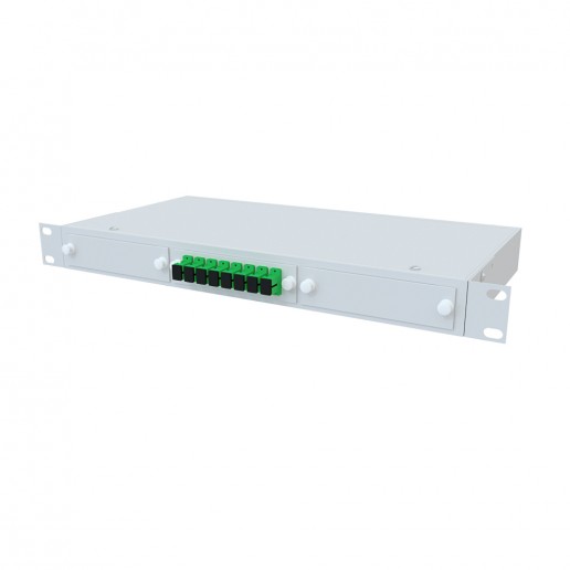 ТЕЛКОМ КСп-19-1U-8-SC/APC-9/125 Кросс оптический 19" стоечный 1U на 8 портов SC/APC 9/125мкм предсобранный (пигтейл SC/APC 9/125-8шт, розетка SC/APC-8шт, сплайс кассета, КДЗС-8шт)