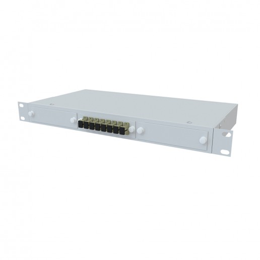 ТЕЛКОМ КСп-19-1U-8-SC/UPC-OM3-50/125 Кросс оптический 19" стоечный 1U на 8 портов SC 50/125мкм (OM3) предсобранный (пигтейл SC 50/125 (OM3)-8шт, розетка SC-8шт, сплайс кассета, КДЗС-8шт)