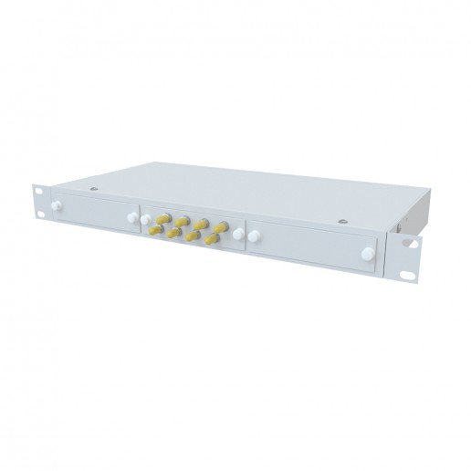 ТЕЛКОМ КСп-19-1U-8-ST/UPC-9/125 Кросс оптический 19" стоечный 1U на 8 портов ST/UPC 9/125мкм предсобранный (пигтейл ST 9/125-8шт, розетка ST-8шт, сплайс кассета, КДЗС-8шт)