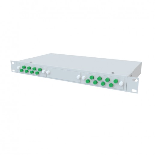 ТЕЛКОМ КСп-19-1U-16-FC/APC-9/125 Кросс оптический 19" стоечный 1U на 16 портов FC/APC 9/125мкм предсобранный (пигтейл FC/APC 9/125-16шт, розетка FC-16шт, сплайс кассета, КДЗС-16шт)