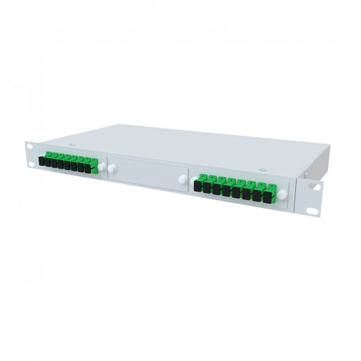 ТЕЛКОМ КСп-19-1U-16-SC/APC-9/125 Кросс оптический 19" стоечный 1U на 16 портов SC/APC 9/125мкм предсобранный (пигтейл SC/APC 9/125-16шт, розетка SC-16шт, сплайс кассета, КДЗС-16шт)