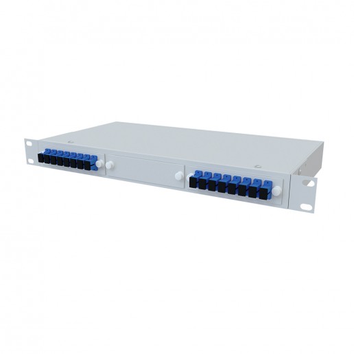 ТЕЛКОМ КСп-19-1U-16-SC/UPC-9/125 Кросс оптический 19" стоечный 1U на 16 портов SC/UPC 9/125мкм предсобранный (пигтейл SC 9/125-16шт, розетка SC-16шт, сплайс кассета, КДЗС-16шт)