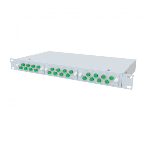ТЕЛКОМ КСп-19-1U-24-FC/APC-9/125 Кросс оптический 19" стоечный 1U на 24 порта FC/APC 9/125мкм предсобранный (пигтейл FC/APC 9/125-24шт, розетка FC-24шт, сплайс кассета, КДЗС-24шт)