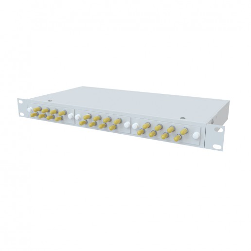 ТЕЛКОМ КСп-19-1U-24-ST/UPC-9/125 Кросс оптический 19" стоечный 1U на 24 порта ST/UPC 9/125мкм предсобранный (пигтейл ST 9/125-24шт, розетка ST-24шт, сплайс кассета, КДЗС-24шт)