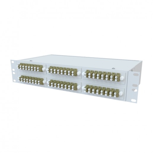 ТЕЛКОМ КСп-19-2U-48-DLC/UPC-62.5/125 Кросс оптический 19" стоечный 2U на 48 портов DLC 62,5/125мкм предсобранный (пигтейл LC 62,5/125-96шт, розетка DLC-48шт, сплайс кассета, КДЗС-96шт)