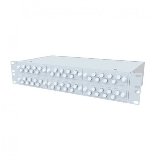 ТЕЛКОМ КСп-19-2U-48-FC/UPC-9/125 Кросс оптический 19" стоечный 2U на 48 портов FC/UPC 9/125мкм предсобранный (пигтейл FC 9/125-48шт, розетка FC-48шт, сплайс кассета, КДЗС-48шт)