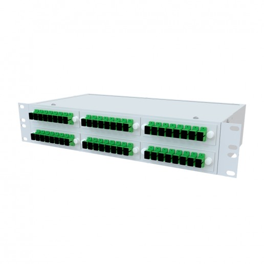 ТЕЛКОМ КСп-19-2U-48-SC/APC-9/125 Кросс оптический 19" стоечный 2U на 48 портов SC/APC 9/125мкм предсобранный (пигтейл SC/APC 9/125-48шт, розетка SC/APC-48шт, сплайс кассета, КДЗС-48шт)