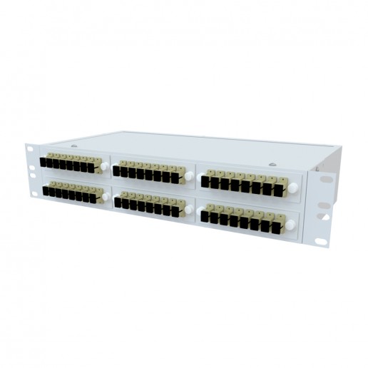 ТЕЛКОМ КСп-19-2U-48-SC/UPC-OM3-50/125 Кросс оптический 19" стоечный 2U на 48 портов SC 50/125мкм (OM3) предсобранный (пигтейл SC 50/125 (OM3)-48шт, розетка SC-48шт, сплайс кассета, КДЗС-48шт)
