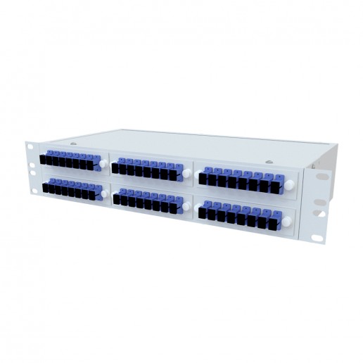 ТЕЛКОМ КСп-19-2U-48-SC/UPC-9/125 Кросс оптический 19" стоечный 2U на 48 портов SC/UPC 9/125мкм предсобранный (пигтейл SC 9/125-48шт, розетка SC-48шт, сплайс кассета, КДЗС-48шт)