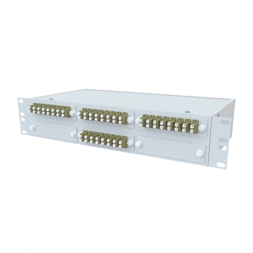 ТЕЛКОМ КСп-19-2U-32-DLC/UPC-OM2-50/125 Кросс оптический 19" стоечный 2U на 32 порта DLC 50/125мкм (OM2) предсобранный (пигтейл LC 50/125 (OM2)-64шт, розетка DLC-32шт, сплайс кассета, КДЗС-64шт)