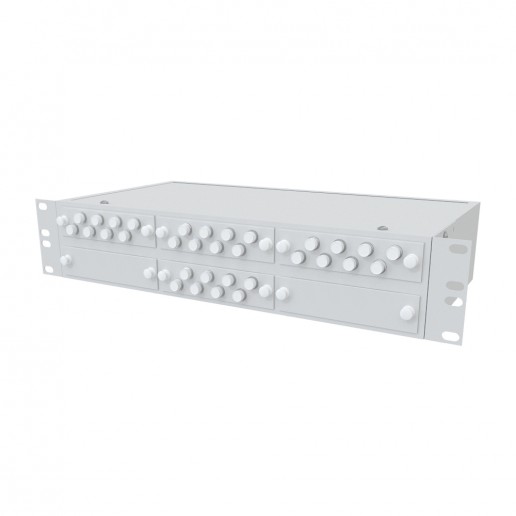 ТЕЛКОМ КСп-19-2U-32-FC/UPC-9/125 Кросс оптический 19" стоечный 2U на 32 порта FC 9/125мкм предсобранный (пигтейл FC/UPC 9/125-32шт, розетка FC-32шт, сплайс кассета, КДЗС-32шт)
