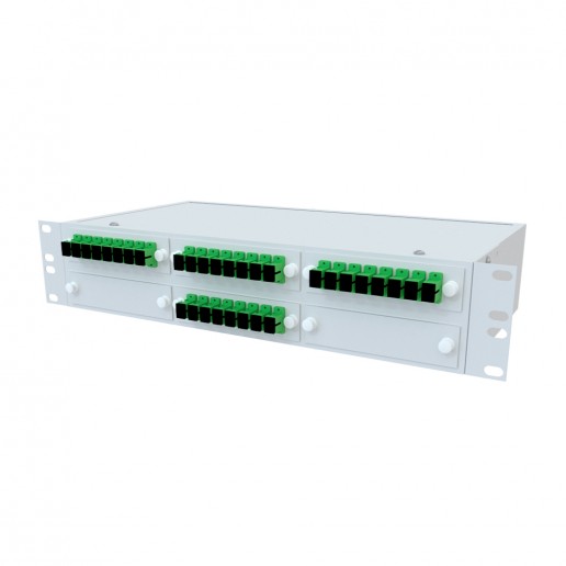 ТЕЛКОМ КСп-19-2U-32-SC/APC-9/125 Кросс оптический 19" стоечный 2U на 32 порта SC/APC 9/125мкм предсобранный (пигтейл SC/APC 9/125-32шт, розетка SC-32шт, сплайс кассета, КДЗС-32шт)