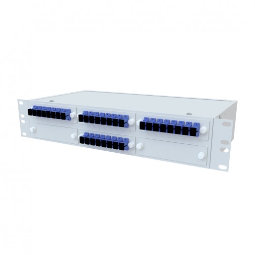 ТЕЛКОМ КСп-19-2U-32-SC/UPC-9/125 Кросс оптический 19" стоечный 2U на 32 порта SC/UPC 9/125мкм предсобранный (пигтейл SC/UPC 9/125-32шт, розетка SC-32шт, сплайс кассета, КДЗС-32шт)