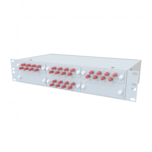 ТЕЛКОМ КСп-19-2U-32-ST/UPC-62.5/125 Кросс оптический 19" стоечный 2U на 32 порта ST 62,5/125мкм предсобранный (пигтейл ST 62,5/125-64шт, розетка ST-32шт, сплайс кассета, КДЗС-64шт)
