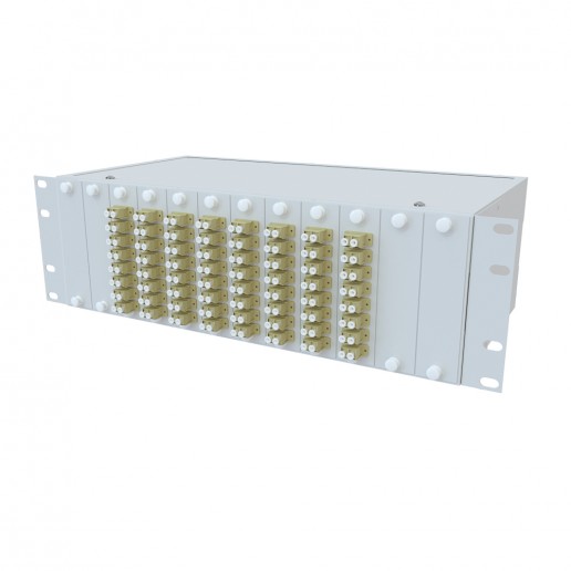 ТЕЛКОМ КСп-19-3U-64-DLC/UPC-OM4-50/125 Кросс оптический 19" стоечный 3U на 64 порта DLC 50/125мкм (OM4) предсобранный (пигтейл LC 50/125 (OM4)-128шт, розетка DLC-64шт, сплайс кассета, КДЗС-128шт)