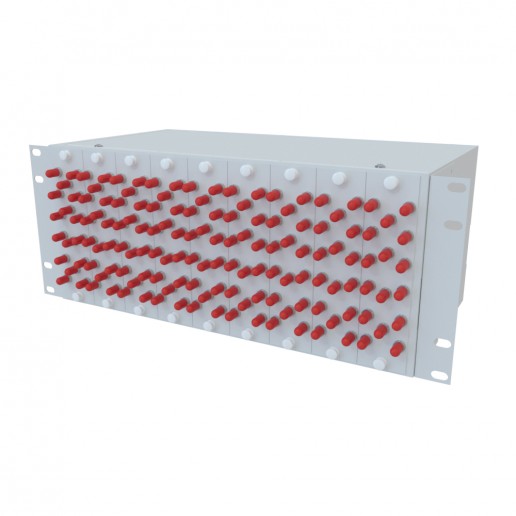 ТЕЛКОМ КСп-19-4U-144-ST/UPC-62.5/125 Кросс оптический 19" стоечный 4U на 144 порта ST 62,5/125мкм предсобранный (пигтейл ST 62,5/125-144шт, розетка ST-144шт, сплайс кассета, КДЗС-144шт)