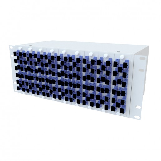 ТЕЛКОМ КСп-19-4U-144-SС/UPC-9/125 Кросс оптический 19" стоечный 4U на 144 порта SС/UPC 9/125мкм предсобранный (пигтейл SС/UPC 9/125-144шт, розетка SС-144шт, сплайс кассета, КДЗС-144шт)