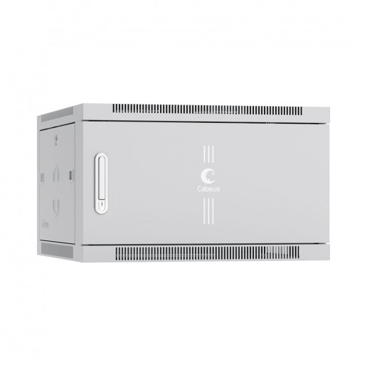 Cabeus SH-05F-6U60/60m Шкаф телекоммуникационный настенный 19" 6U 600x600x368mm (ШхГхВ) дверь металл, цвет серый (RAL 7035)