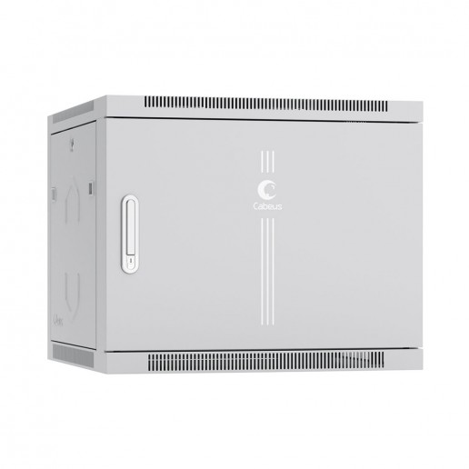 Cabeus SH-05F-9U60/45m Шкаф телекоммуникационный настенный 19" 9U 600x450x501mm (ШхГхВ) дверь металл, цвет серый (RAL 7035)