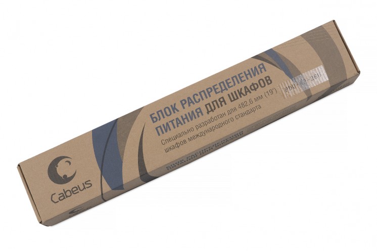 Cabeus PDU-4P-2IEC Блок распределения питания для 10" шкафов, горизонтальный, 4 розетки, 10 A, без выключателя, алюминиевый корпус, шнур 2 м, вилка IEC 320 C14