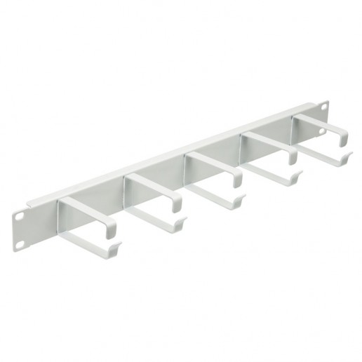 Cabeus JB08-1U-GY Кабельный органайзер горизонтальный 19" 1U, 5 колец, металлический, цвет серый (RAL7035)