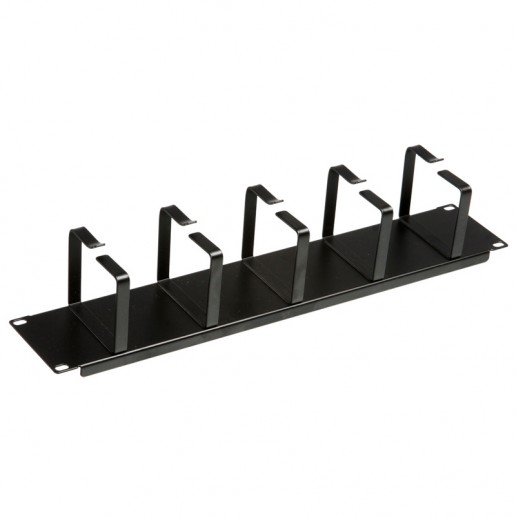 Cabeus JB08-2U-BK Кабельный органайзер горизонтальный 19" 2U, 5 колец, металлический, цвет черный (RAL9004)