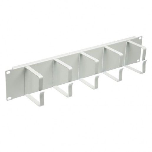 Cabeus JB08-2U-GY Кабельный органайзер горизонтальный 19" 2U, 5 колец, металлический, цвет серый (RAL7035)