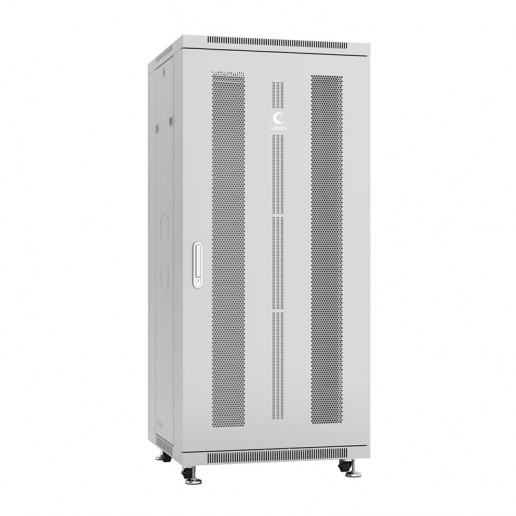 Cabeus ND-05C-18U60/80 Шкаф монтажный телекоммуникационный 19" напольный для распределительного и серверного оборудования 18U 600x800x988mm (ШхГхВ) передняя и задняя перфорированные двери, ручка с замком, цвет серый (RAL 7035)