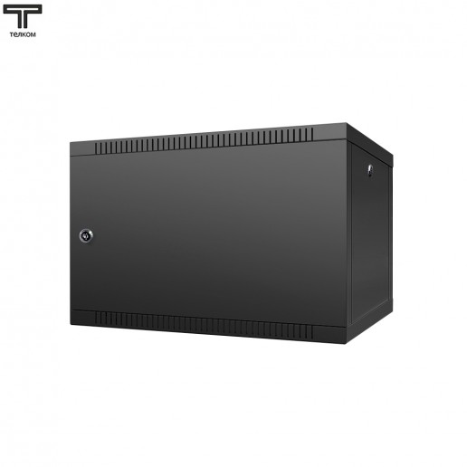 ТЕЛКОМ TL-6.6.3-M.9005МА Шкаф настенный 6U 600x350x356мм (ШхГхВ) телекоммуникационный 19", дверь металлическая, цвет черный (RAL9005МА) (4 места)