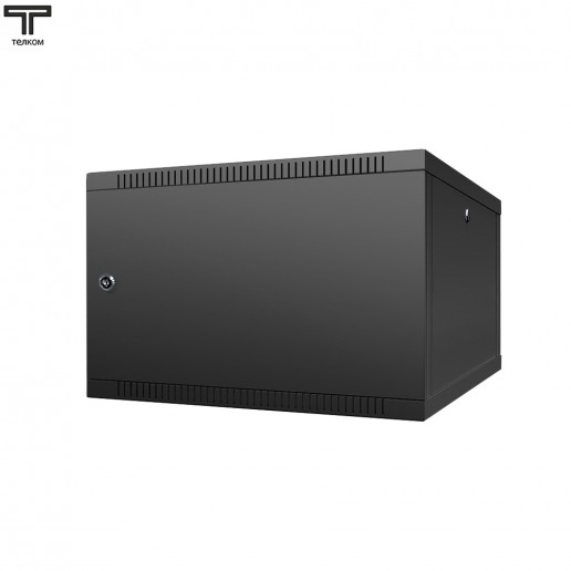 ТЕЛКОМ TL-6.6.6-M.9005МА Шкаф настенный 6U 600x600x356мм (ШхГхВ) телекоммуникационный 19", дверь металлическая, цвет черный (RAL9005МА) (4 места)